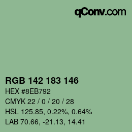 Farbcode: RGB 142 183 146 | qconv.com
