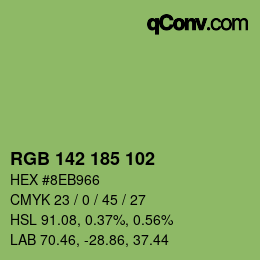 Color code: RGB 142 185 102 | qconv.com