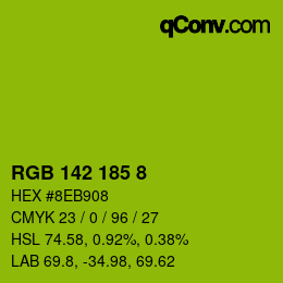 カラーコード: RGB 142 185 8 | qconv.com