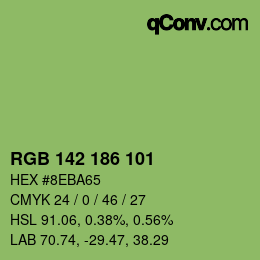 Color code: RGB 142 186 101 | qconv.com