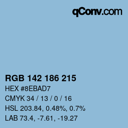 カラーコード: RGB 142 186 215 | qconv.com