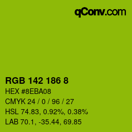 颜色代码: RGB 142 186 8 | qconv.com