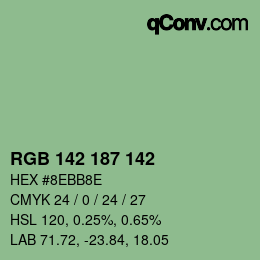 Color code: RGB 142 187 142 | qconv.com