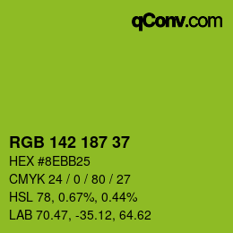 Color code: RGB 142 187 37 | qconv.com