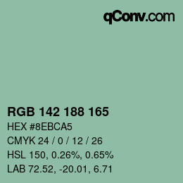 Color code: RGB 142 188 165 | qconv.com