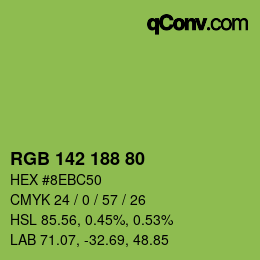 カラーコード: RGB 142 188 80 | qconv.com
