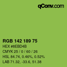 カラーコード: RGB 142 189 75 | qconv.com
