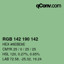 Código de color: RGB 142 190 142 | qconv.com