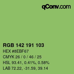 カラーコード: RGB 142 191 103 | qconv.com