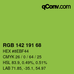 カラーコード: RGB 142 191 68 | qconv.com