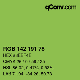 カラーコード: RGB 142 191 78 | qconv.com