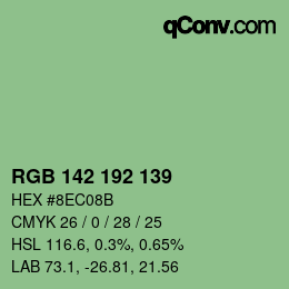 カラーコード: RGB 142 192 139 | qconv.com
