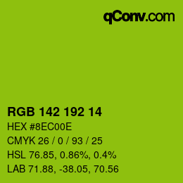 Color code: RGB 142 192 14 | qconv.com