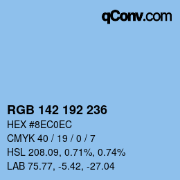 Color code: RGB 142 192 236 | qconv.com