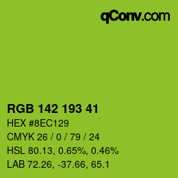 Color code: RGB 142 193 41 | qconv.com