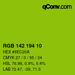 カラーコード: RGB 142 194 10 | qconv.com