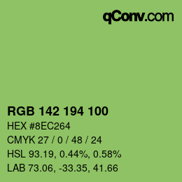Código de color: RGB 142 194 100 | qconv.com