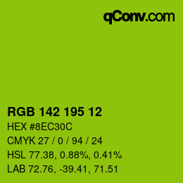 Color code: RGB 142 195 12 | qconv.com