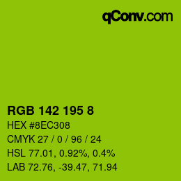 Color code: RGB 142 195 8 | qconv.com