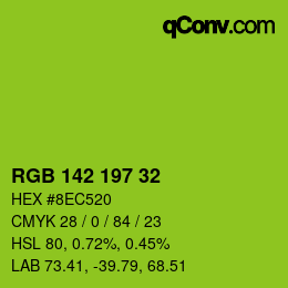 Color code: RGB 142 197 32 | qconv.com