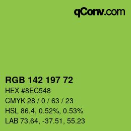 Color code: RGB 142 197 72 | qconv.com