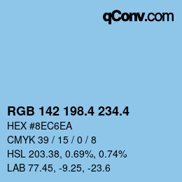 カラーコード: RGB 142 198.4 234.4 | qconv.com