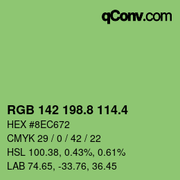 カラーコード: RGB 142 198.8 114.4 | qconv.com