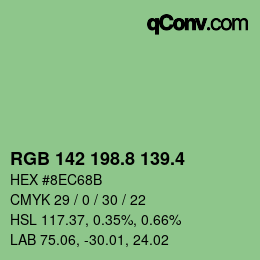 カラーコード: RGB 142 198.8 139.4 | qconv.com