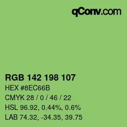 Color code: RGB 142 198 107 | qconv.com