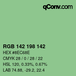 Color code: RGB 142 198 142 | qconv.com