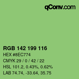 カラーコード: RGB 142 199 116 | qconv.com