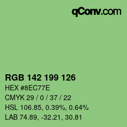 Color code: RGB 142 199 126 | qconv.com