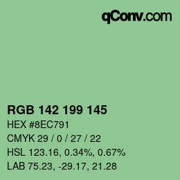 Color code: RGB 142 199 145 | qconv.com