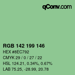 カラーコード: RGB 142 199 146 | qconv.com