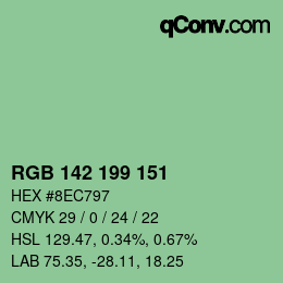 Color code: RGB 142 199 151 | qconv.com