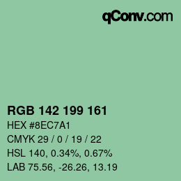 Color code: RGB 142 199 161 | qconv.com