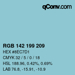Color code: RGB 142 199 209 | qconv.com