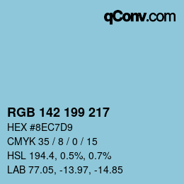 Code couleur: RGB 142 199 217 | qconv.com