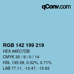 Color code: RGB 142 199 219 | qconv.com