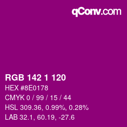 Color code: RGB 142 1 120 | qconv.com