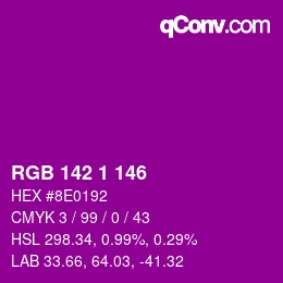 カラーコード: RGB 142 1 146 | qconv.com