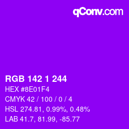Color code: RGB 142 1 244 | qconv.com