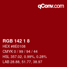 Farbcode: RGB 142 1 8 | qconv.com