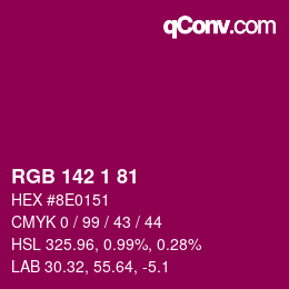 Color code: RGB 142 1 81 | qconv.com