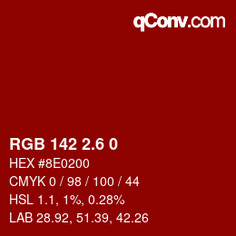 カラーコード: RGB 142 2.6 0 | qconv.com