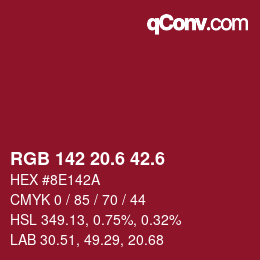 カラーコード: RGB 142 20.6 42.6 | qconv.com