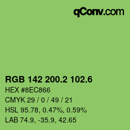 カラーコード: RGB 142 200.2 102.6 | qconv.com