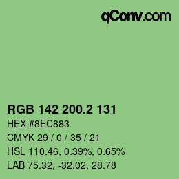 カラーコード: RGB 142 200.2 131 | qconv.com