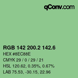カラーコード: RGB 142 200.2 142.6 | qconv.com
