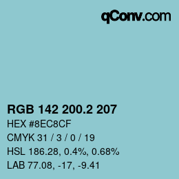 カラーコード: RGB 142 200.2 207 | qconv.com